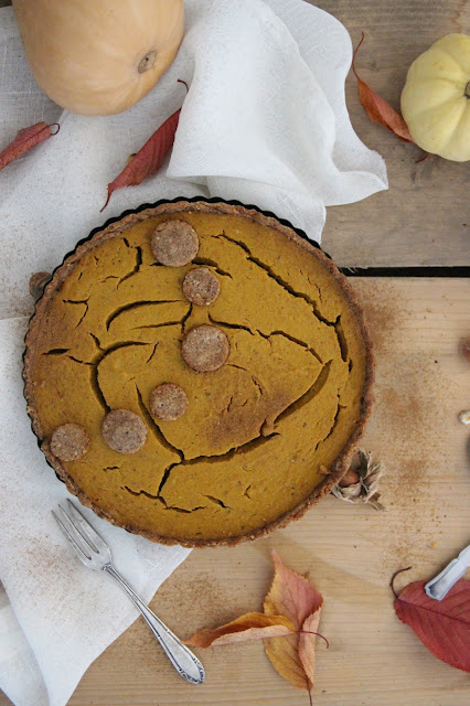 Cuillère et saladier : Pumpkin pie (tarte à la citrouille) vegan