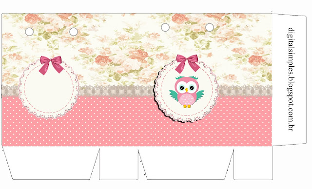 Owl Couple: Free Printable Wedding Invitations and Boxes.