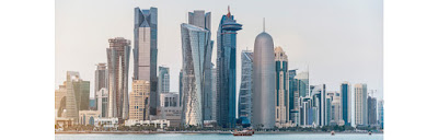 Source: Qatar Airways. Doha skyline.