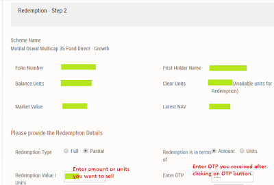 Motilal Oswal Mutual Fund - Redeem