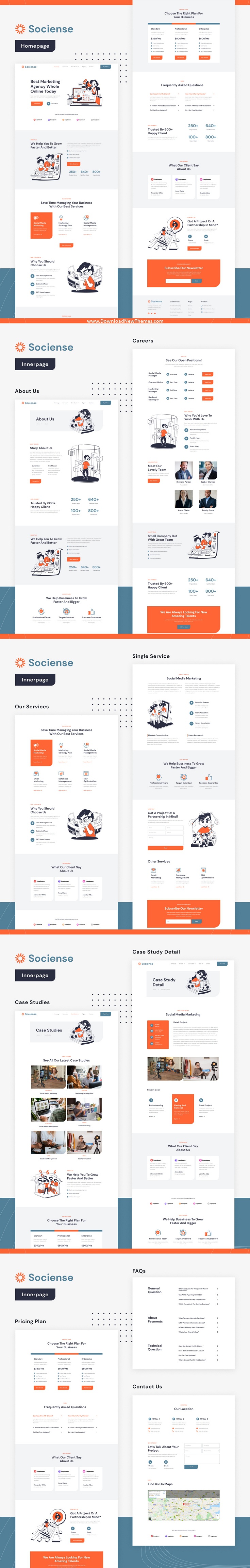 Socience - Social Media Marketing Agency Elementor Template Kit Review