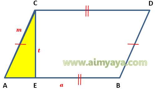  Gambar: Jajaran Genjang dengan tinggi t satuan 