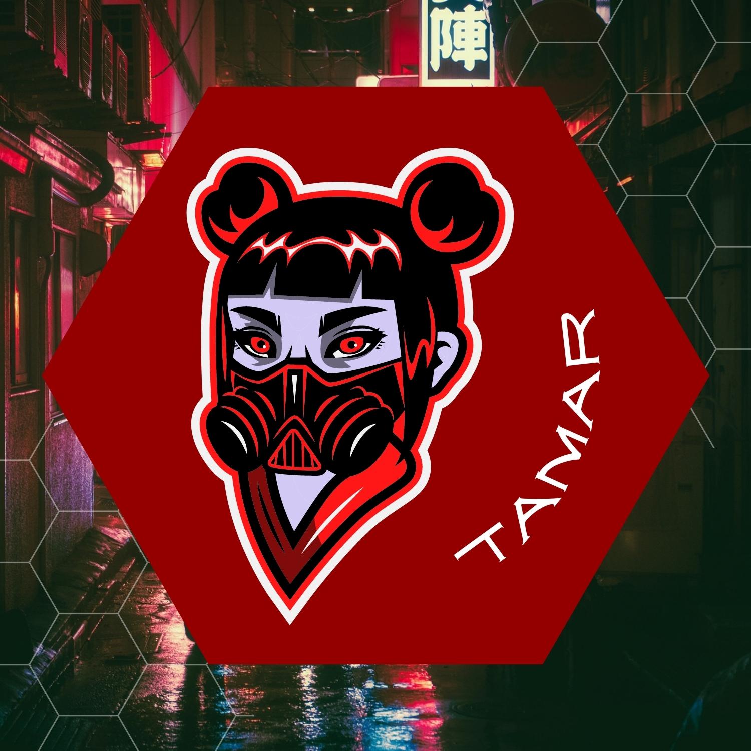 girl with mask gaming logo