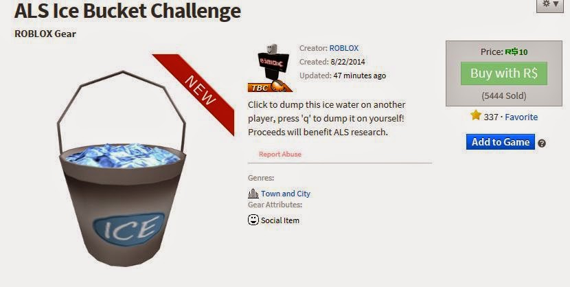 Unofficial Roblox Als Ice Bucket Challenge On Roblox - roblox challenges for robux