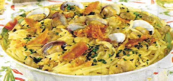 Spaghetti alle vongole con bottarga di muggine
