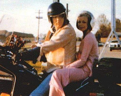 April 3, 1976:  Elvis going on a motorcycle ride in Memphis with Tori Petty