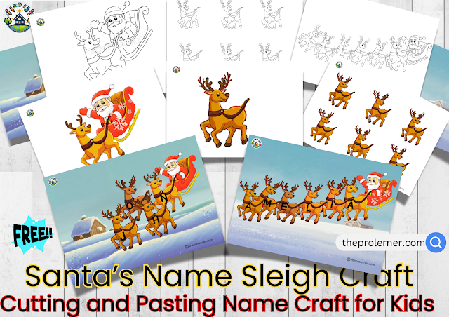 Christmas Santa Sleigh Name Craft Free Printable