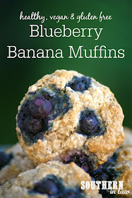 Healthy Blueberry Banana Muffin Recipe  gluten free, vegan, low fat, refined sugar free, clean eating friendly