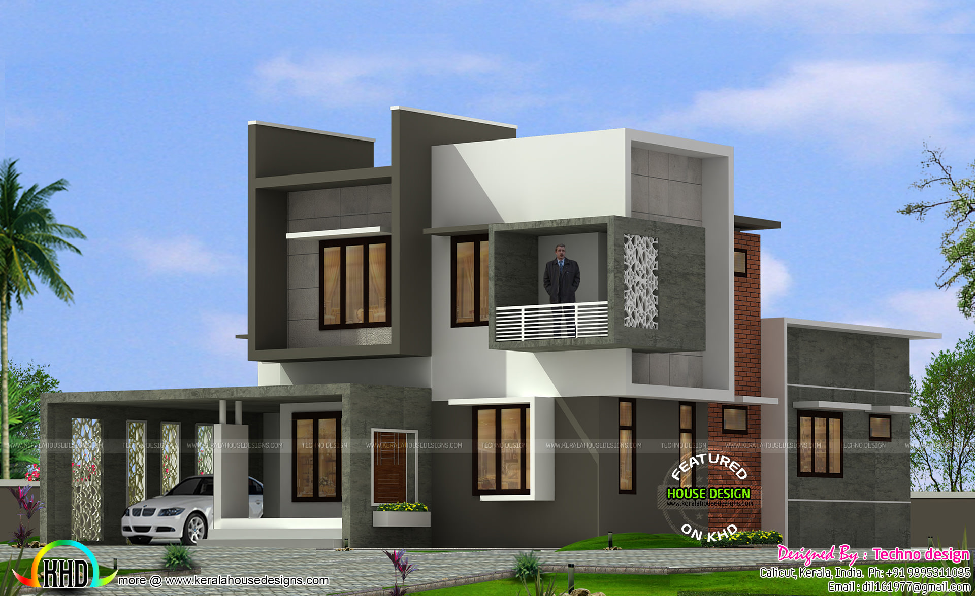 1927 square feet box type home Kerala home design and 
