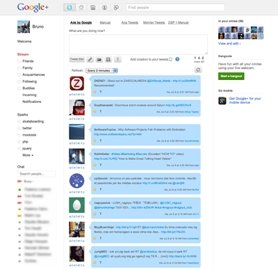 twitter in google+