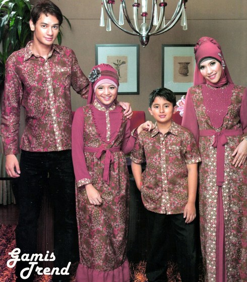 Contoh Baju  Batik  Muslim Anak  Perempuan dan Laki laki 