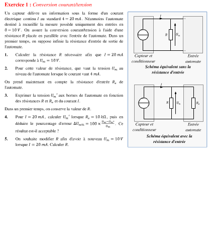 Conversion courant/tension