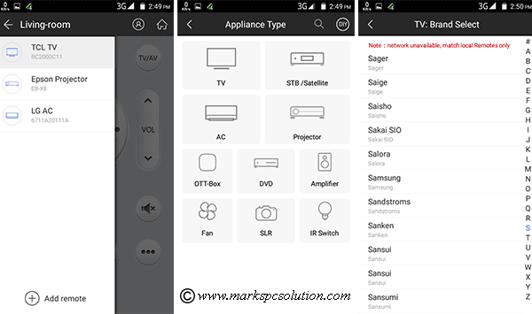 Android Phone Remote Control Settings