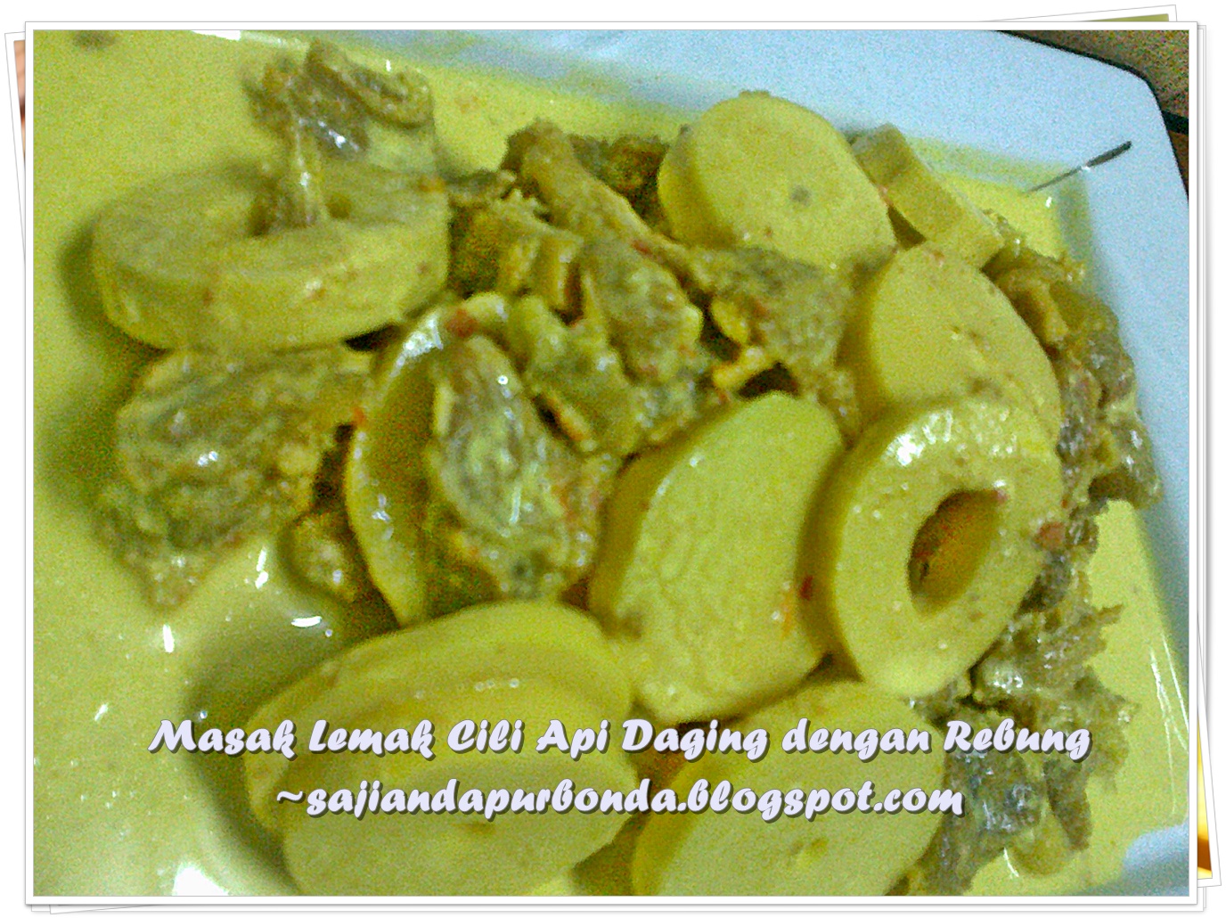 Masak Lemak Cili Padi Daging Dengan Rebung  resep masakan 