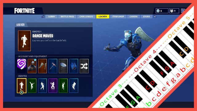 Fortnite Default Dance Piano Letter Notes - roblox piano sheets dance monkey