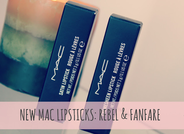 MAC Lipsticks, MAC Fanfare and Rebel Lipsticks, MAC Lipstick Swatches, UK Beauty Blog, Couture Girl Blogspot, Beauty Blogger.jpg
