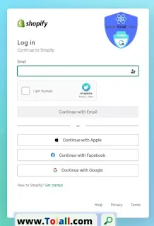 إنشاء حساب على Shopify