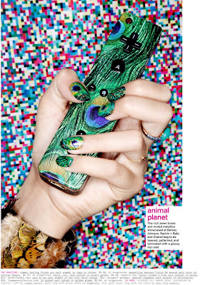 nail art, woman holding remote, mac nail polish, nylon magazine