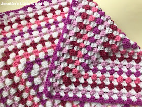 Pink granny square crochet blanket