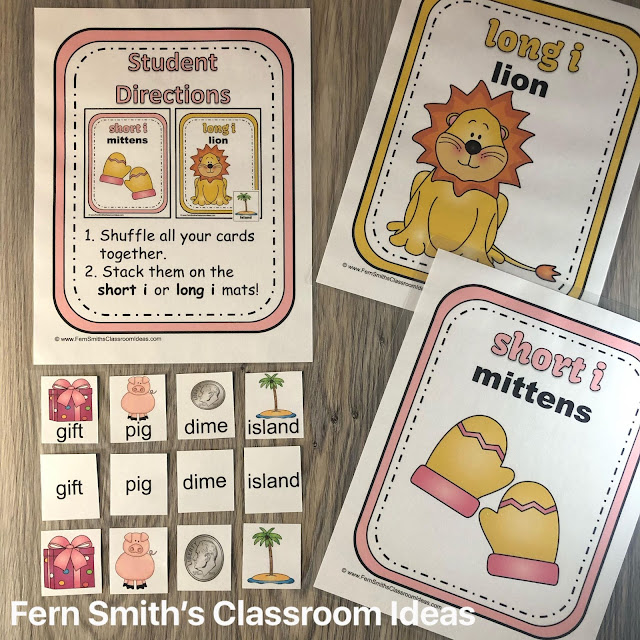 Short Vowels Sort and Long Vowels Sort with Vowel Activities Resource Bundle Perfect for Kindergarten, First, & Second Grade #FernSmithsClassroomIdeas