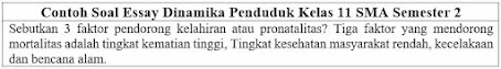 Contoh Soal Essay Dinamika Penduduk Kelas 11 SMA dan Jawabannya