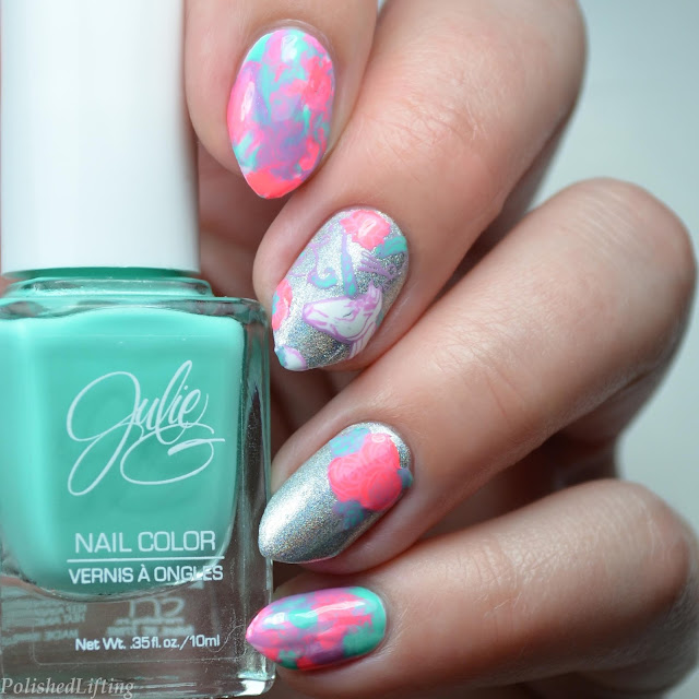 neon unicorn nail art