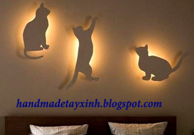 Đèn ngủ handmade hình chú mèo siêu dễ thương