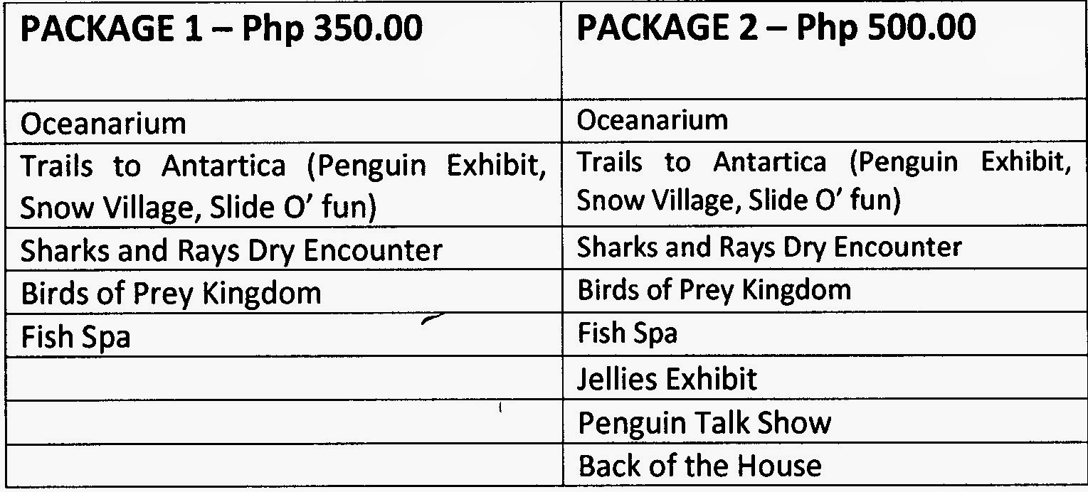 Manila Ocean Park Special PCSA Discount Package