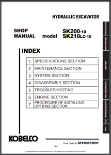 SK200-10 SK210LC-10 Kobelco Excavator Shop Manual