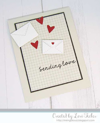 Sending Love card-designed by Lori Tecler/Inking Aloud-stamps and dies from Lil' Inker Designs