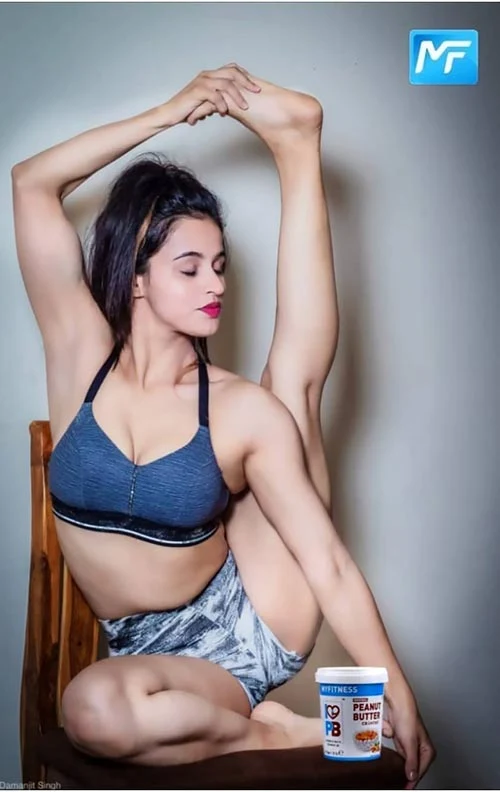 Nisha Dhaundiyal yoga pose bra hot photos