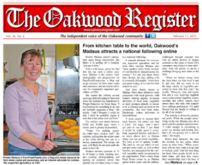 An article about me in the local paper, photo taken the day I made this chili.