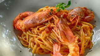 Resep Spaghetti Udang Saus Tomat, Paduan Asam Manis