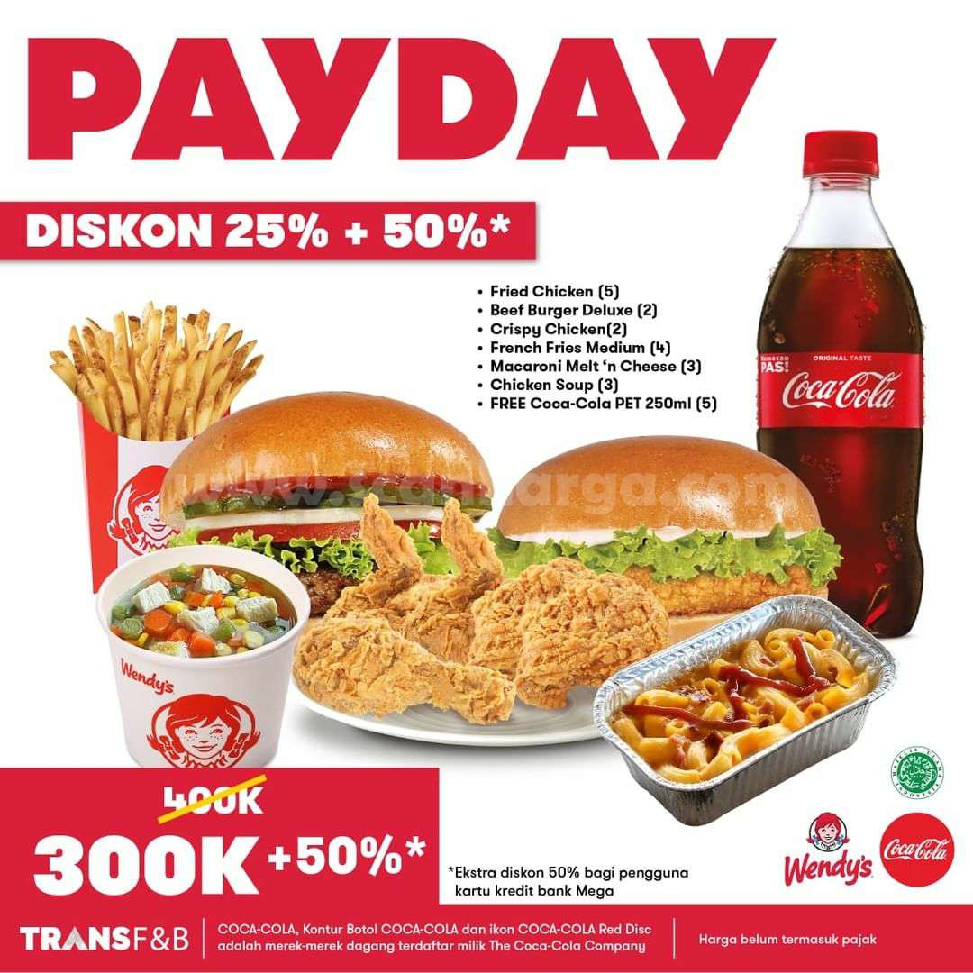 Promo WENDYS Paket PAYDAY DISKON 25% + 50% 2