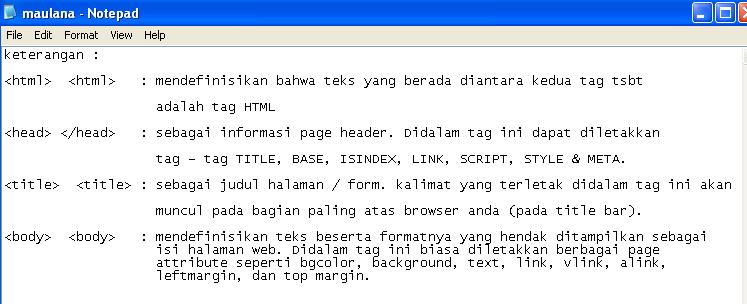Pengenalan HTML ~ maulana jayadi (Mr. MJ)'s blog