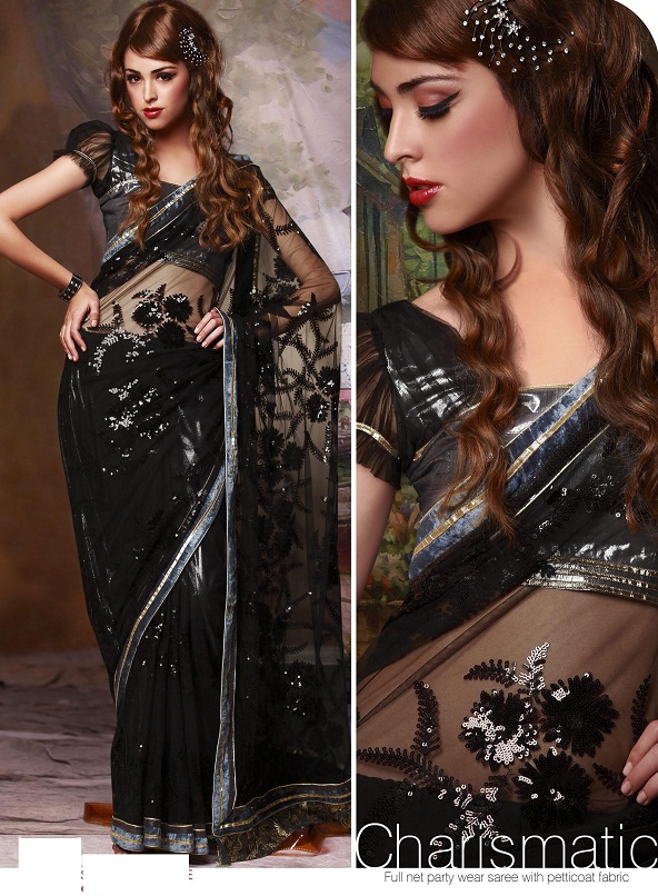 black net sari