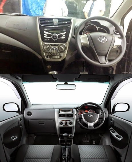 The interior comparison between the two cars. (Up) New model, (Down ...