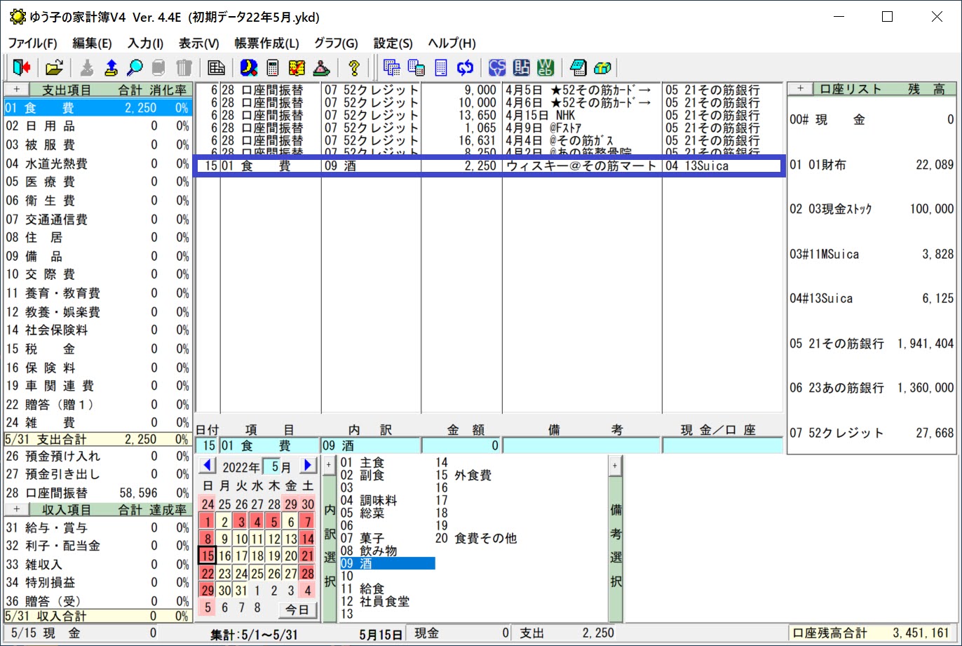 データが入力された