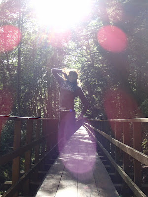 Isa with Flares on the Flume Trail