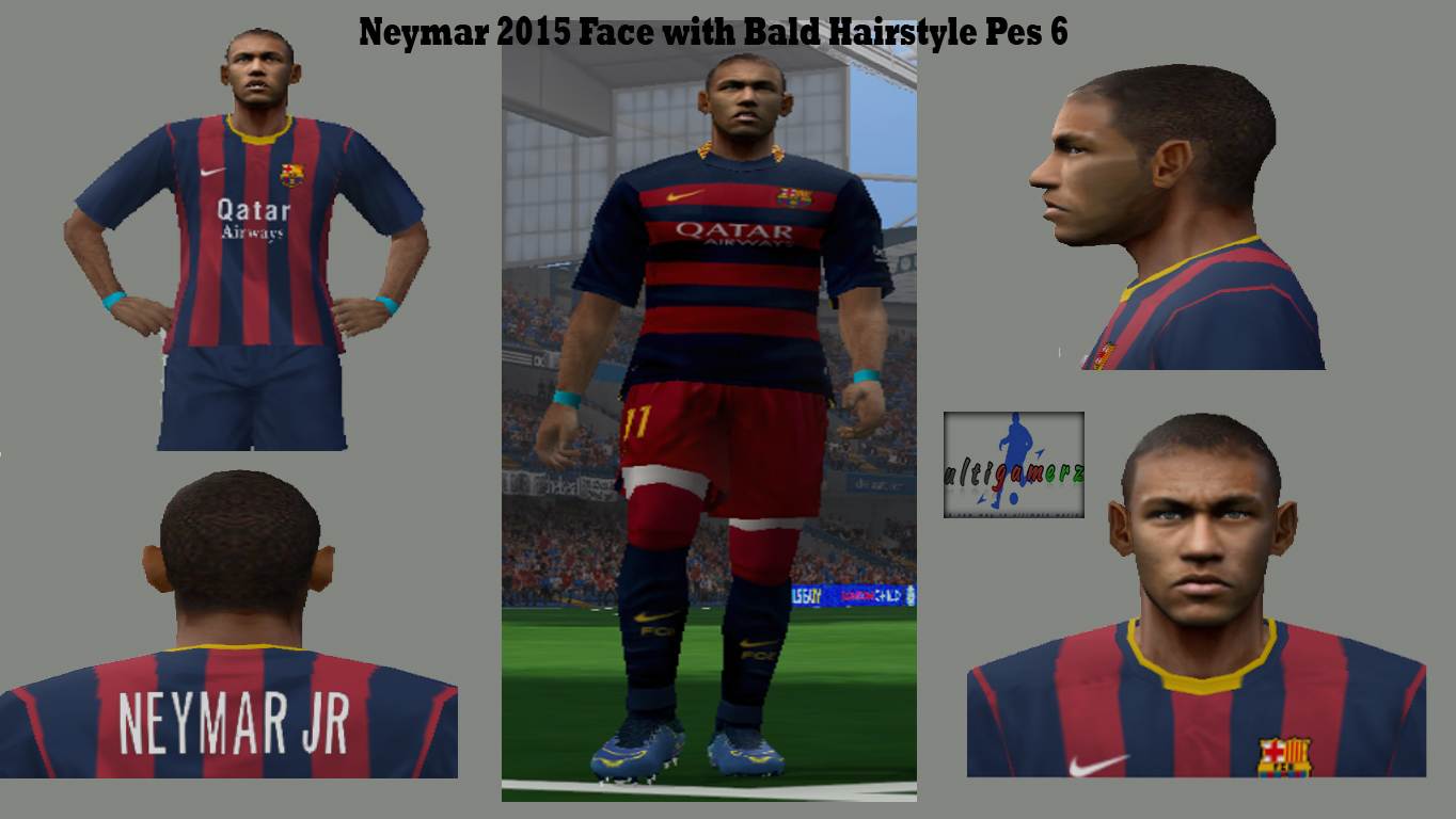Ultigamerz: PES 6 Neymar Face With New Bald Hairstyle 2015