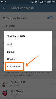 Pic 5 - salin tautlink file stiker.