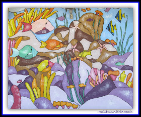 Ocean Coral Reef Mural {Ocean RoundUP at RainbowsWithinreach}