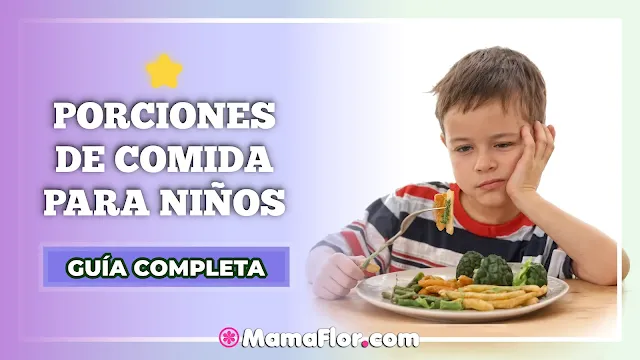 Guía de porciones de comida para niños