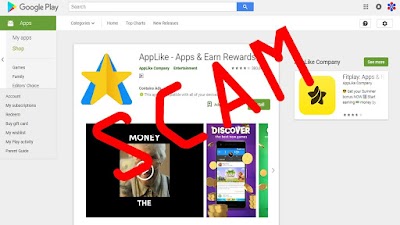 Aplikasi AppLike: Apps & Pramien / Rewards (SCAM)