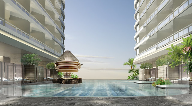 Tiện ích hồ bơi ngoài trời dự án căn hộ Laluna Resort Nha Trang