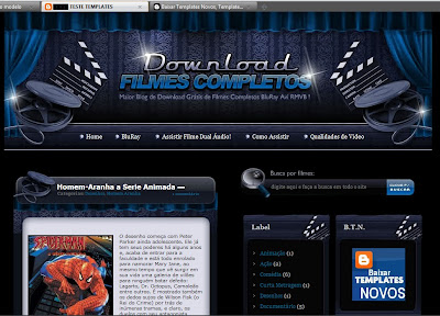 Template Download Filmes para blogger