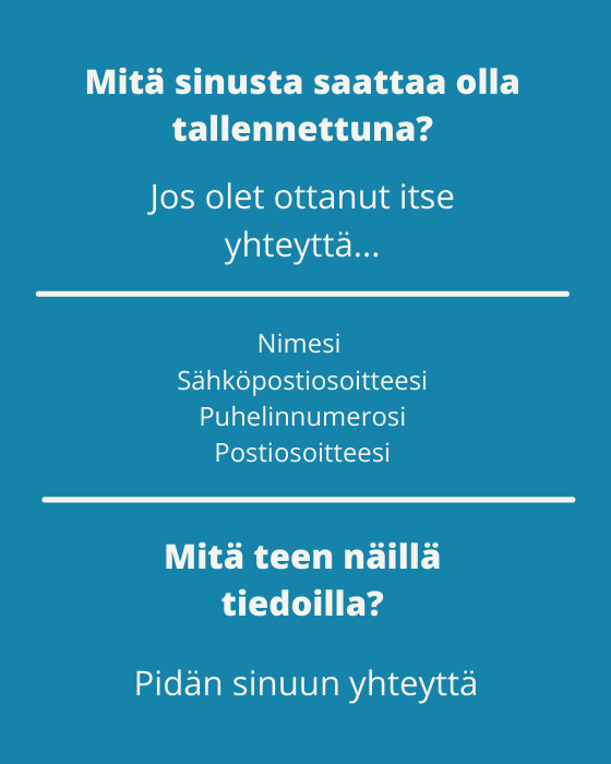 Mitä tietoja sinusta on rekisterissä?