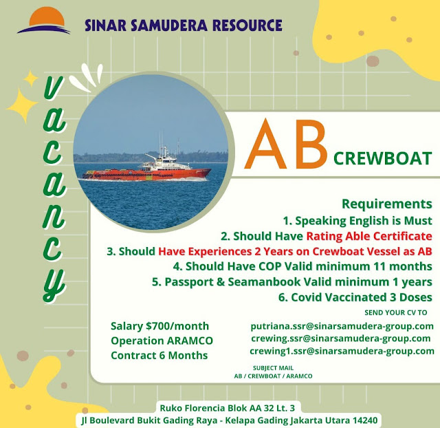 Info Chans Untuk AB Kapal Crewboat Bulan October 2023