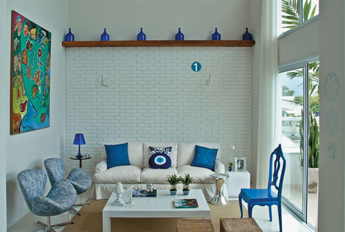 decor azul e branco