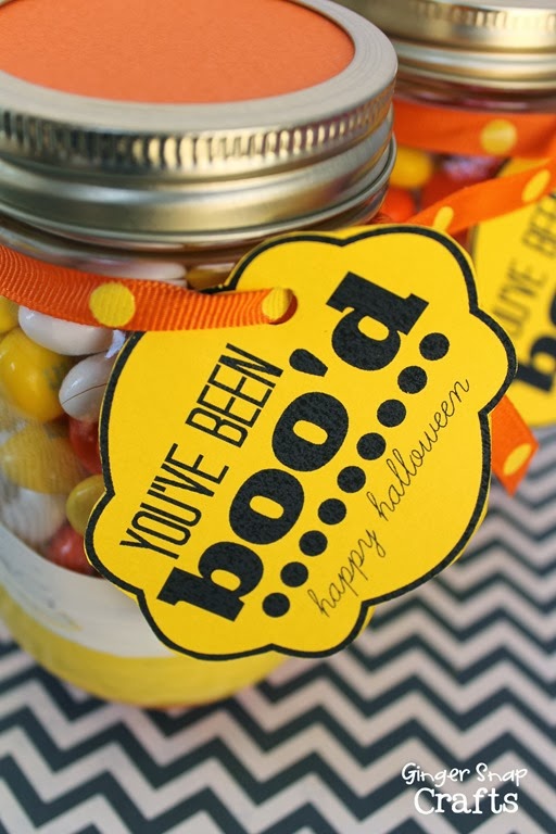 you've been boo'd painted mason jar with printable tag #decoart #halloween #printable #spon